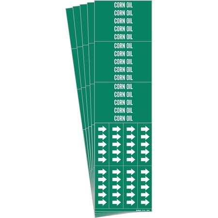 BRADY CORN OIL Pipe Marker Arrows Style 3C Arrows White on Green 3 per Card, 5PK 106098-PK